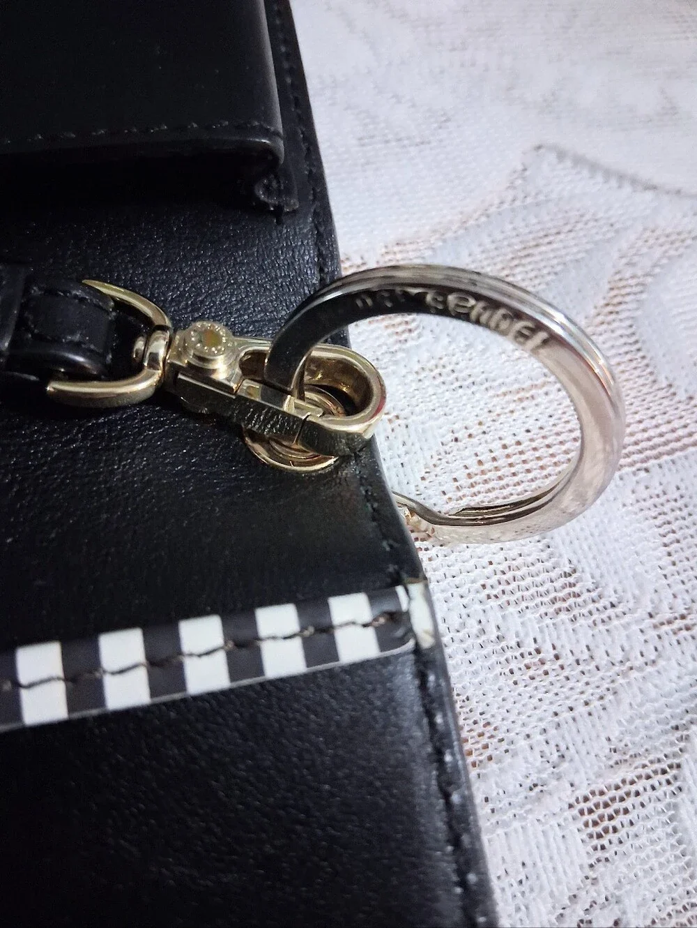 Henri Bendel LeatherUptown Organizer Wallet Snakeskin And Black Leather